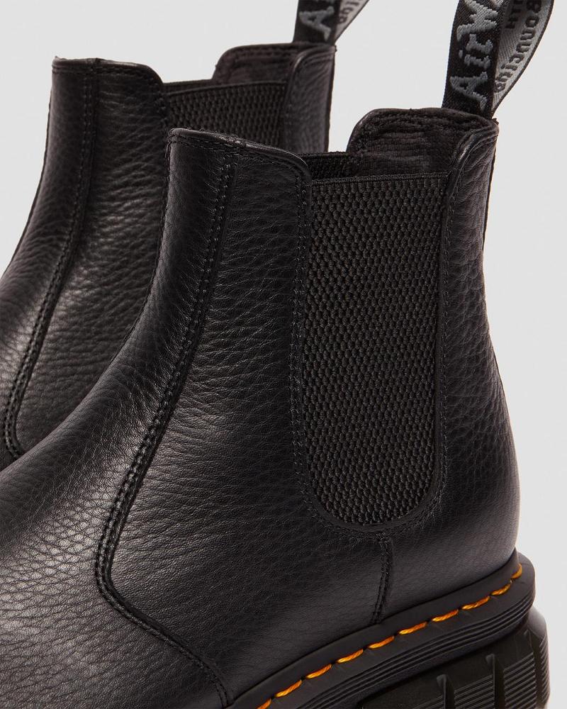 Black Men's Dr Martens Rikard Lunar Leather Chelsea Boots | CA 494DFM